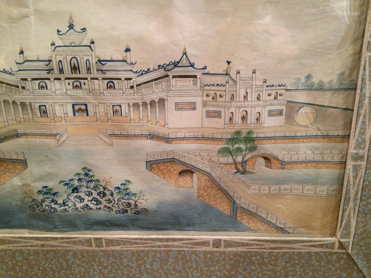 Chinese Export Watercolors in Mid-Century Frames 4