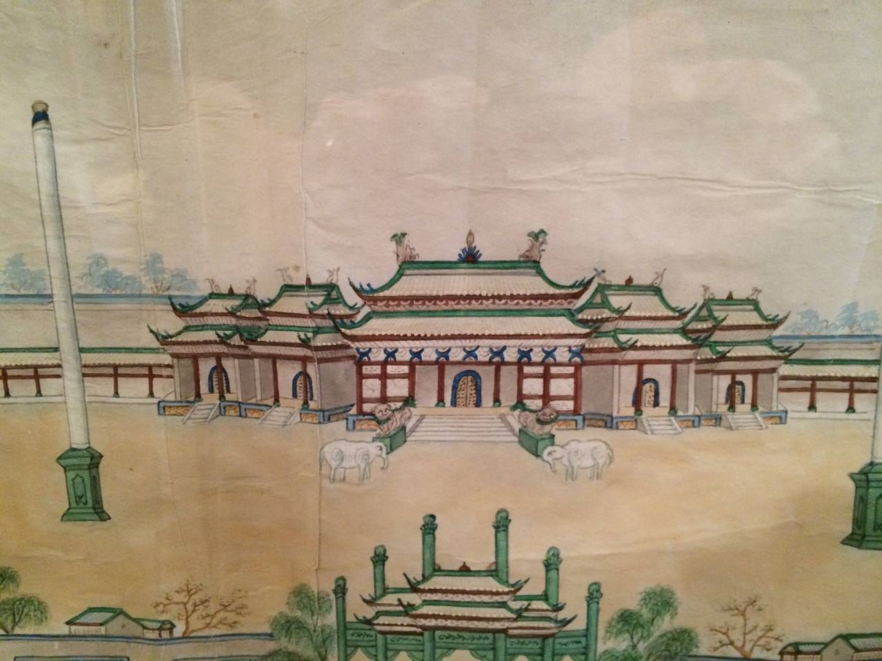 Chinese Export Watercolors in Mid-Century Frames 5