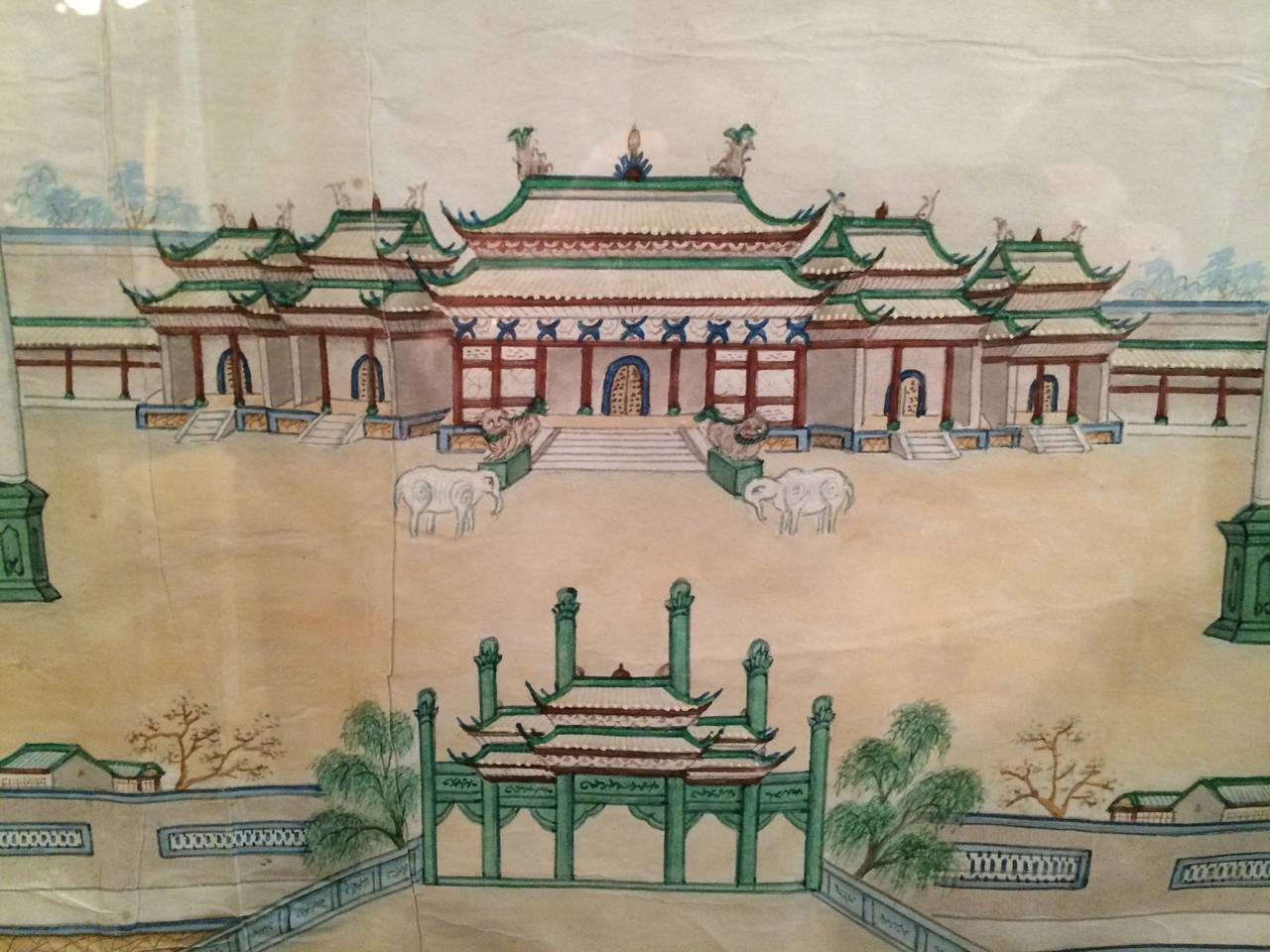 Chinese Export Watercolors in Mid-Century Frames 1