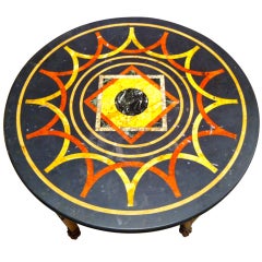 Egyptian Revival Table With Pietra Dura Top