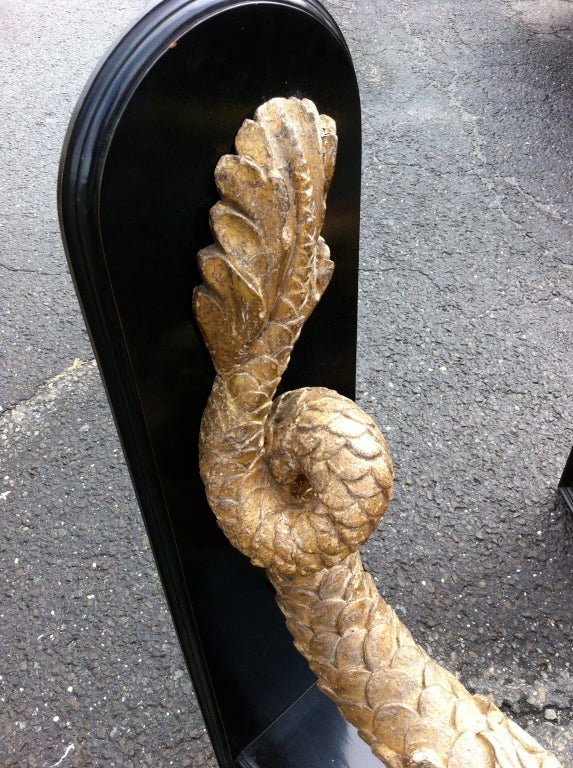 19th Century Pair Italian Carved Giltwood Grotto Sea Creatures For Sale