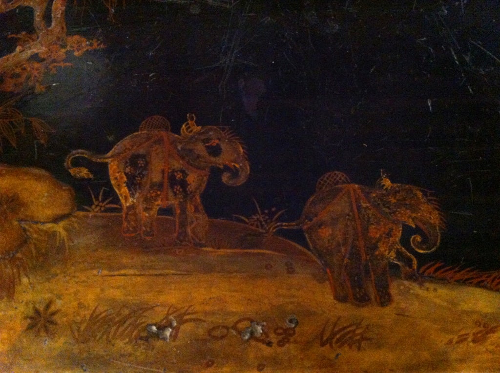 Chinese Lacquer Chest on Gilt Wood Stand