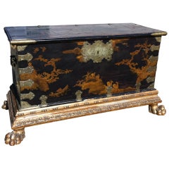 Chinese Lacquer Chest on Gilt Wood Stand