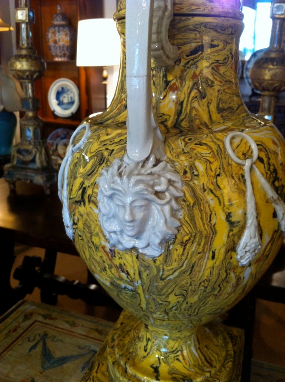 French Neoclassical Agate Ware Lamps In Excellent Condition In Stamford, CT