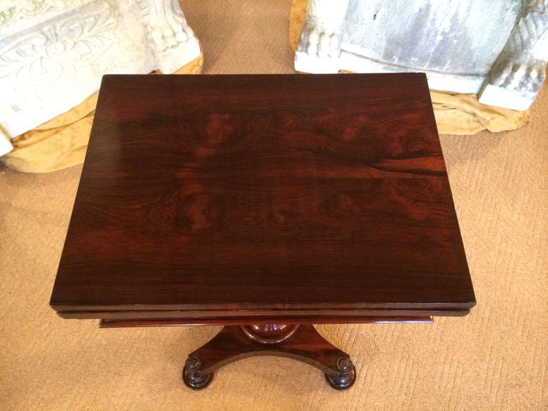 Regency Rosewood Gaming Table In Excellent Condition In Stamford, CT