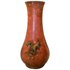 Austrian Large Scale Red Marble Vase with Bronze Mounts