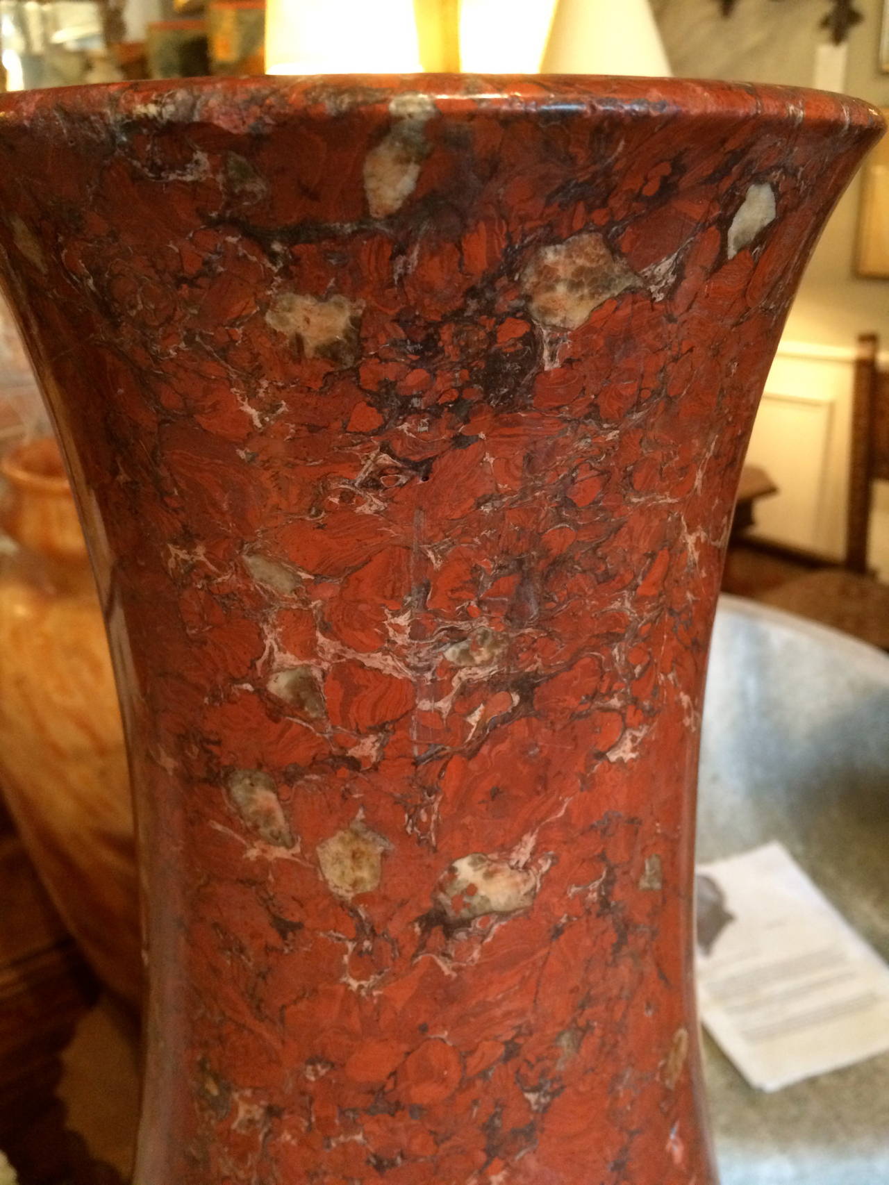 Austrian Large Scale Red Marble Vase with Bronze Mounts 3