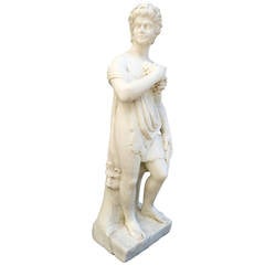 Statue néoclassique en marbre de Dionysos