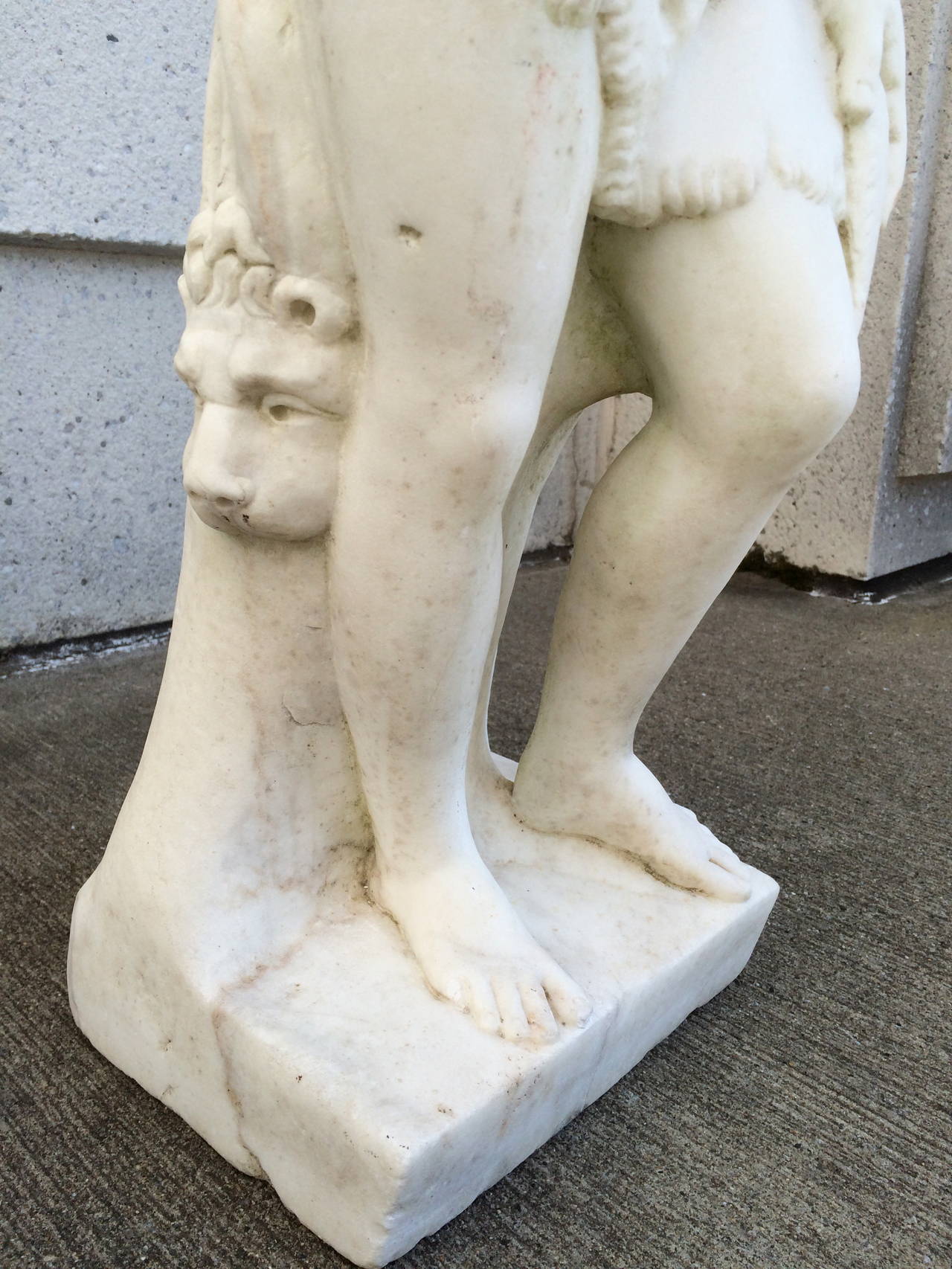 Carved Neoclassical Marble Statue of Dionysus
