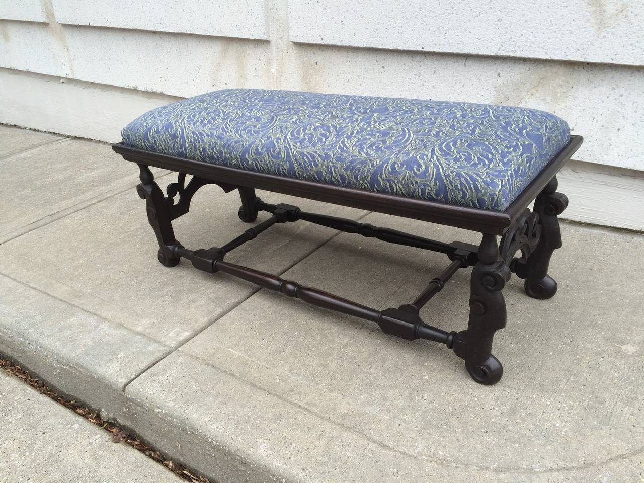 19th Century English William and Mary  Style Walnut Bench