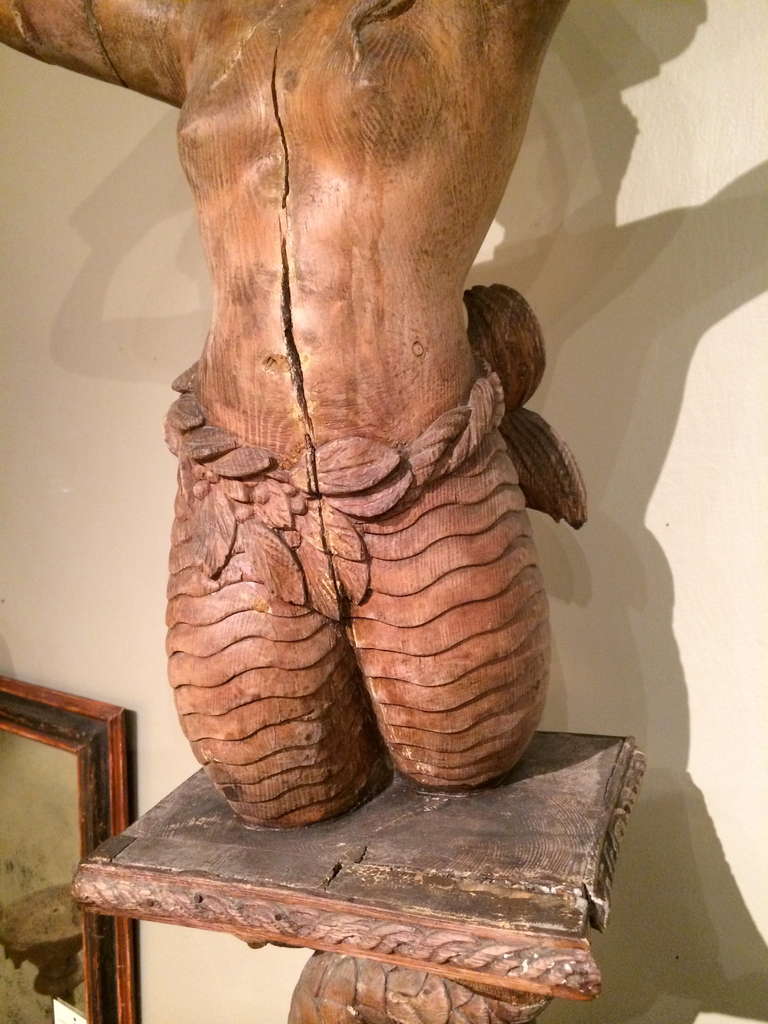 Pair Mermaid Pedestals 18th c. Italian 4