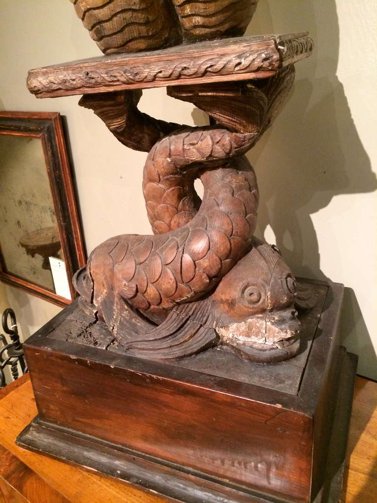 Pair Mermaid Pedestals 18th c. Italian 2