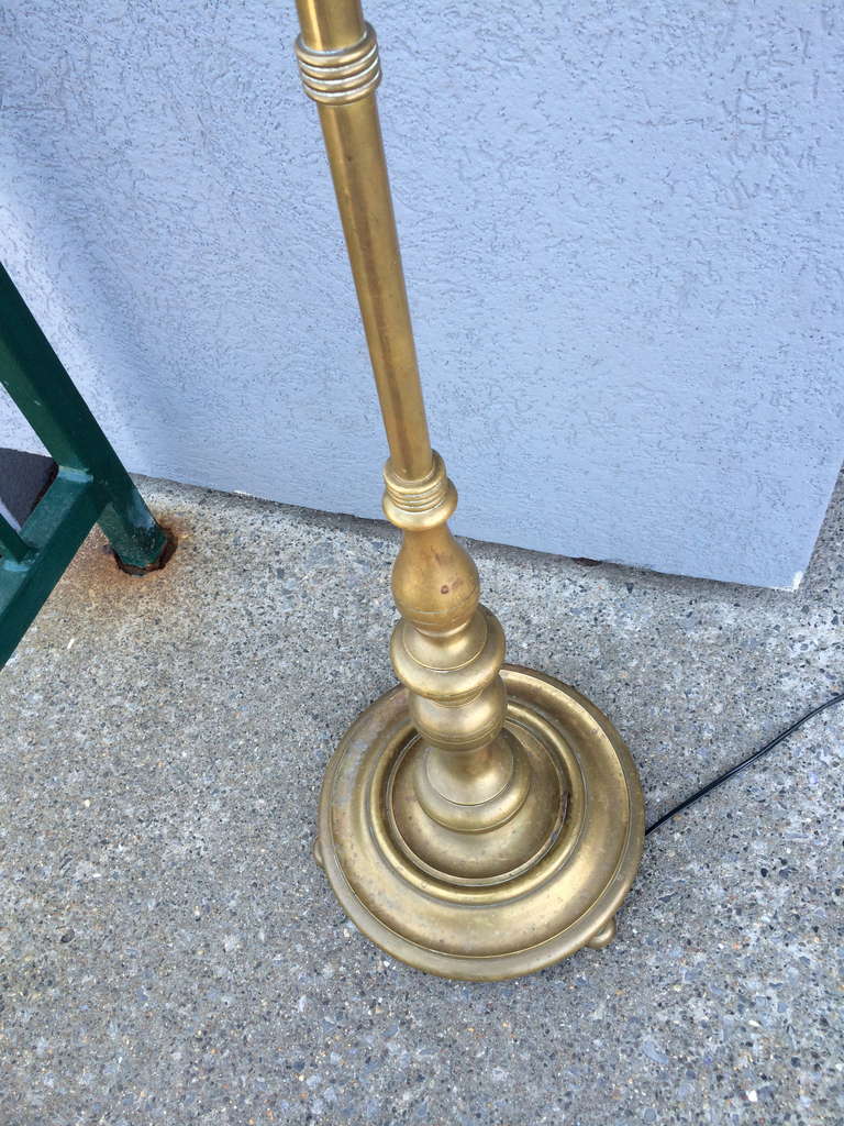 20th Century Italian Baroque Style Turned Bronze Floor Lamp For Sale