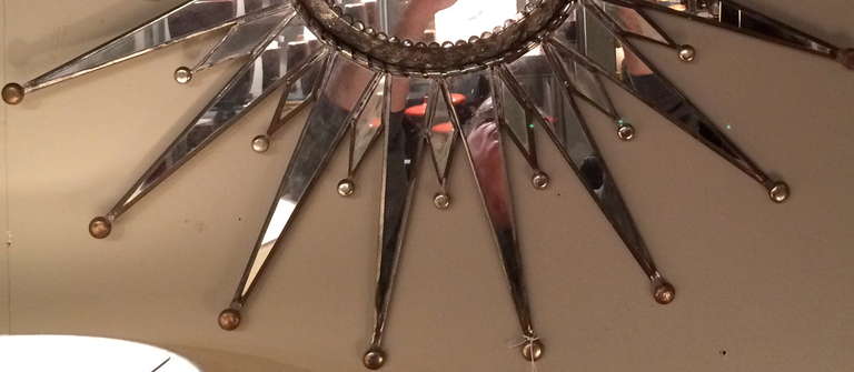 Spanish Colonial Zinc Starburst Mirror, 33 inches Diameter
