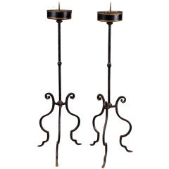 Pair of Baroque Wrought Iron Torcheres