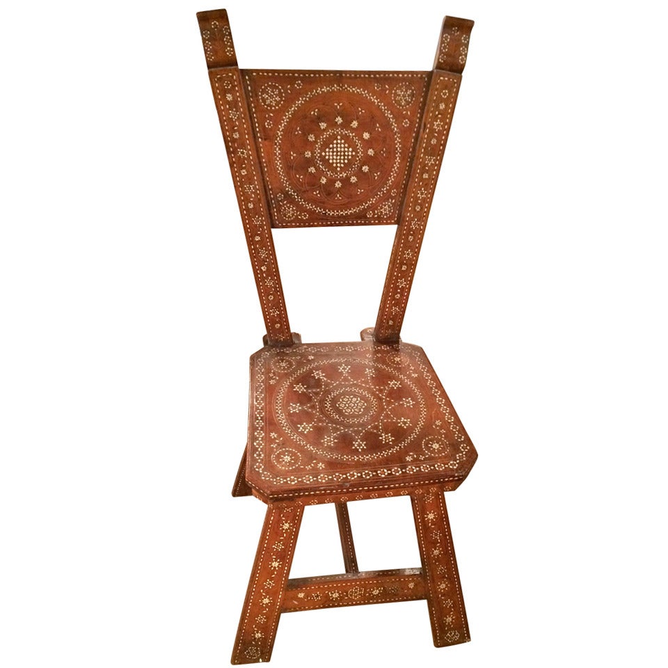 Italian Renaissance Inlaid Side Chair