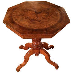 Italian Octagonal Marquetry Table from Sorrento