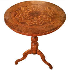 Italian Marquetry Round Side Table from Sorrento