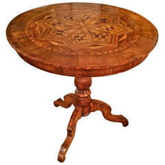 Italian Marquetry Tilt Top Table