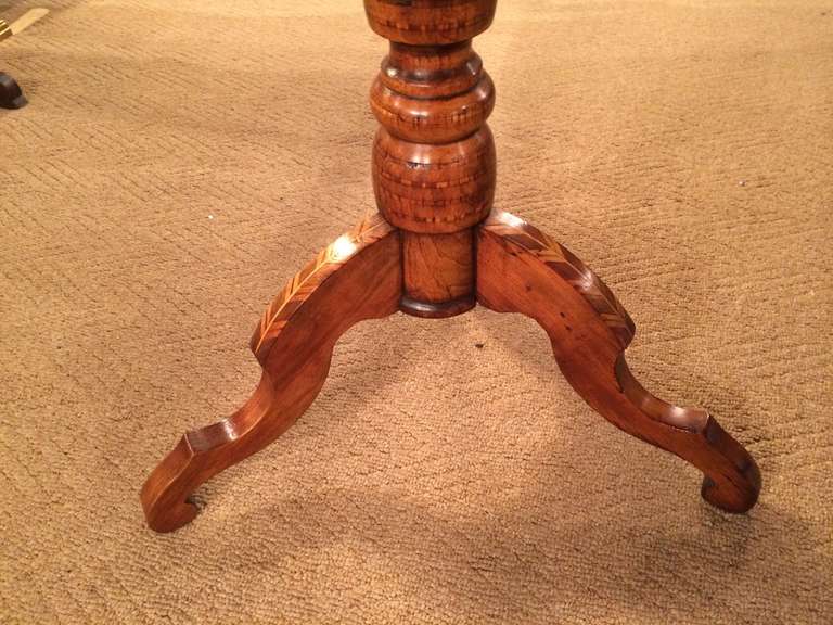 Country Italian Marquetry Round Side Table from Sorrento
