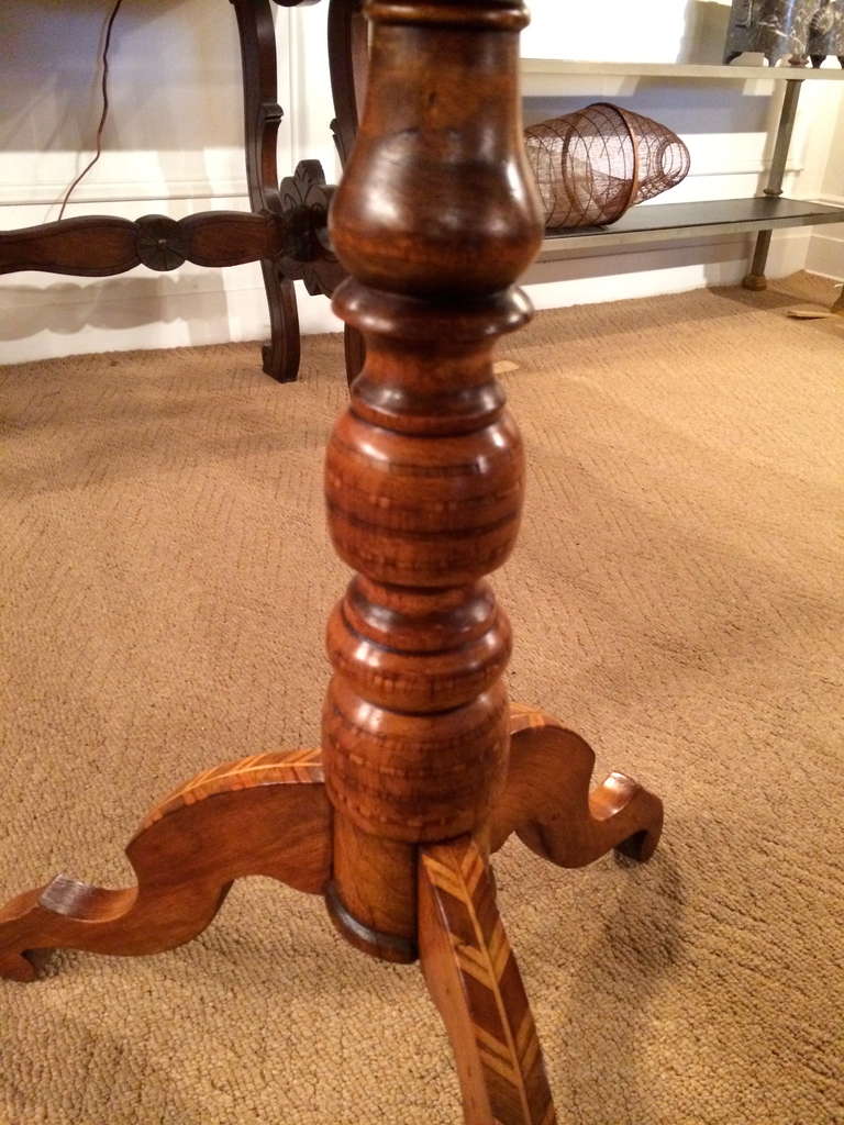 19th Century Italian Marquetry Round Side Table from Sorrento