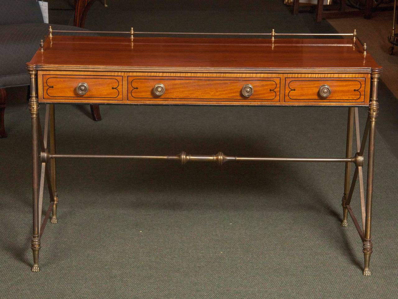 Neoclassical Regency Style Rosewood Campaign Desk