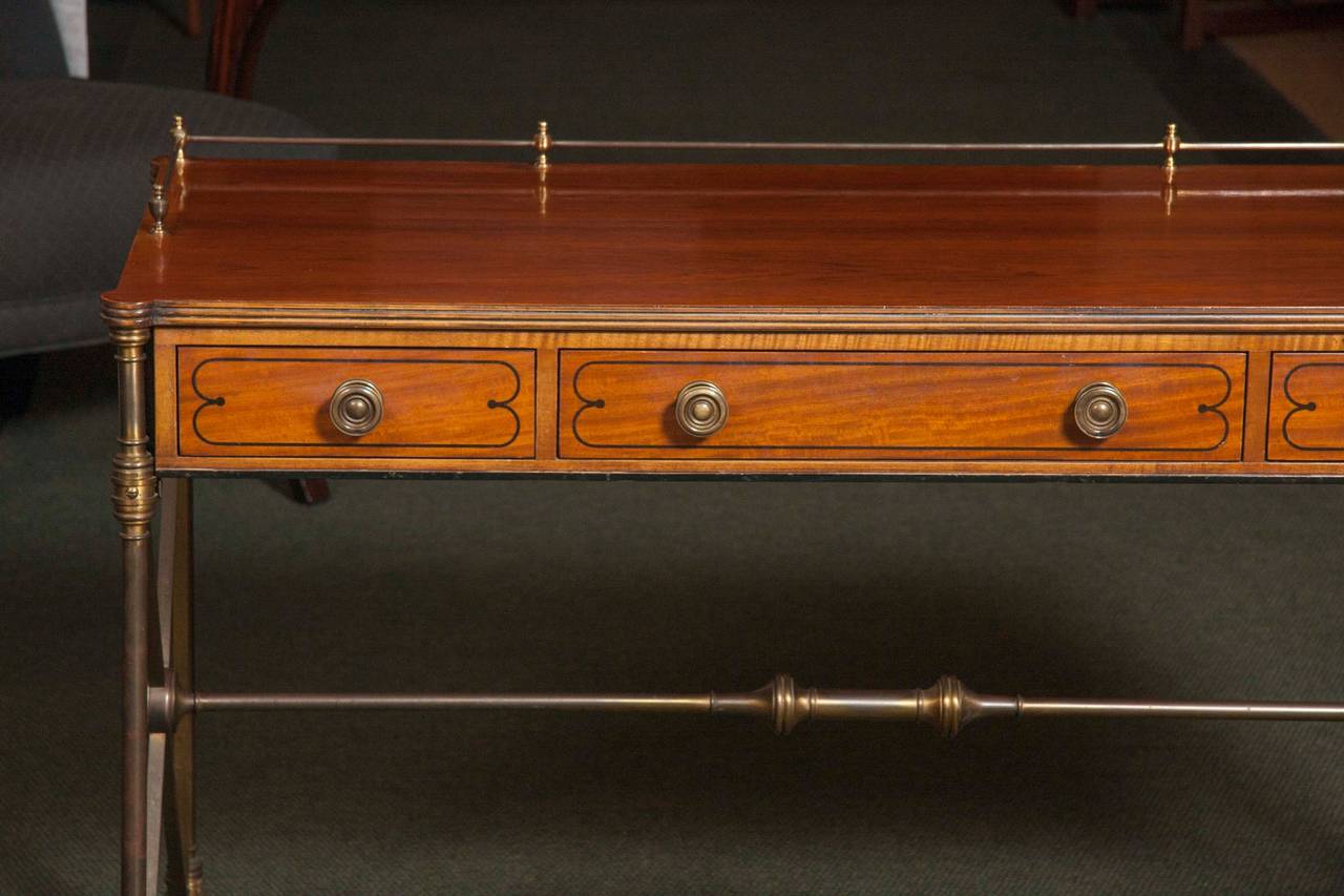 Regency Style Rosewood Campaign Desk In Excellent Condition In Stamford, CT