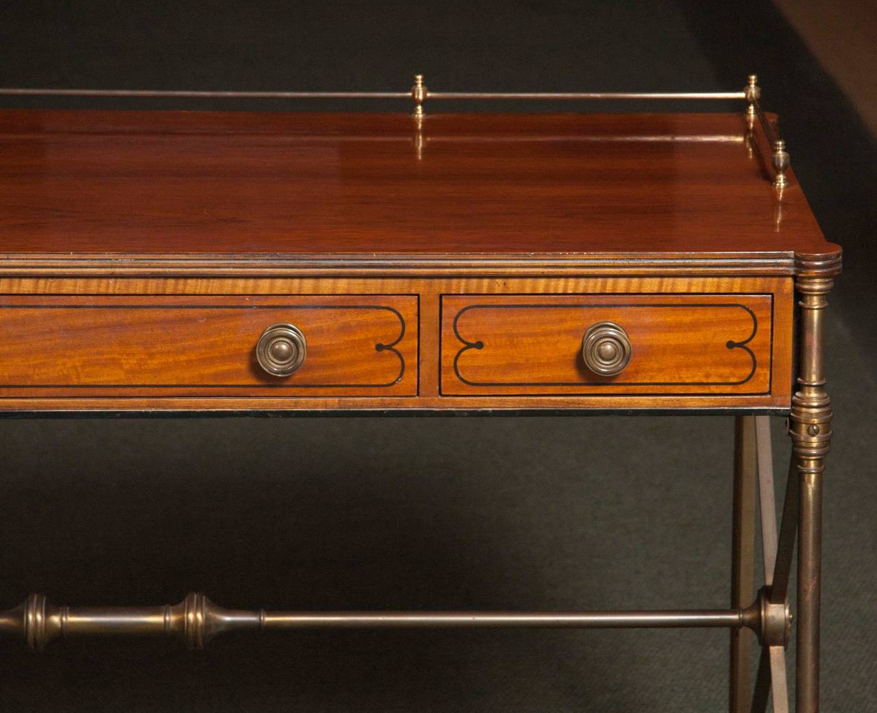 Regency Style Rosewood Campaign Desk 1