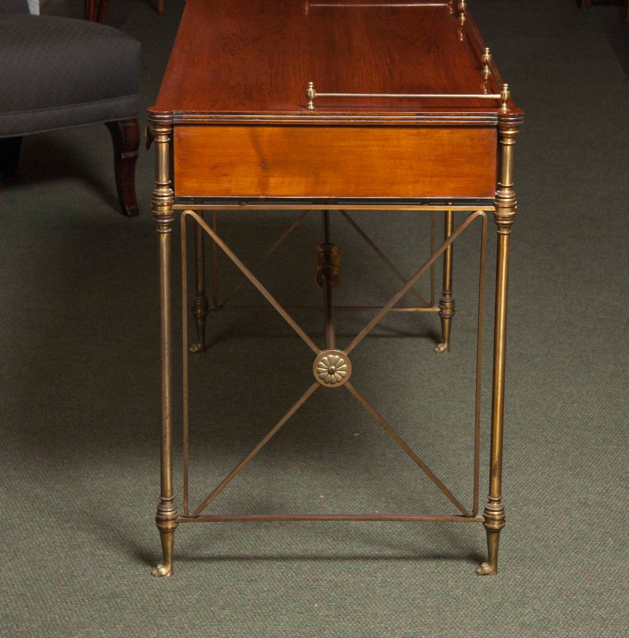 20th Century Regency Style Rosewood Campaign Desk