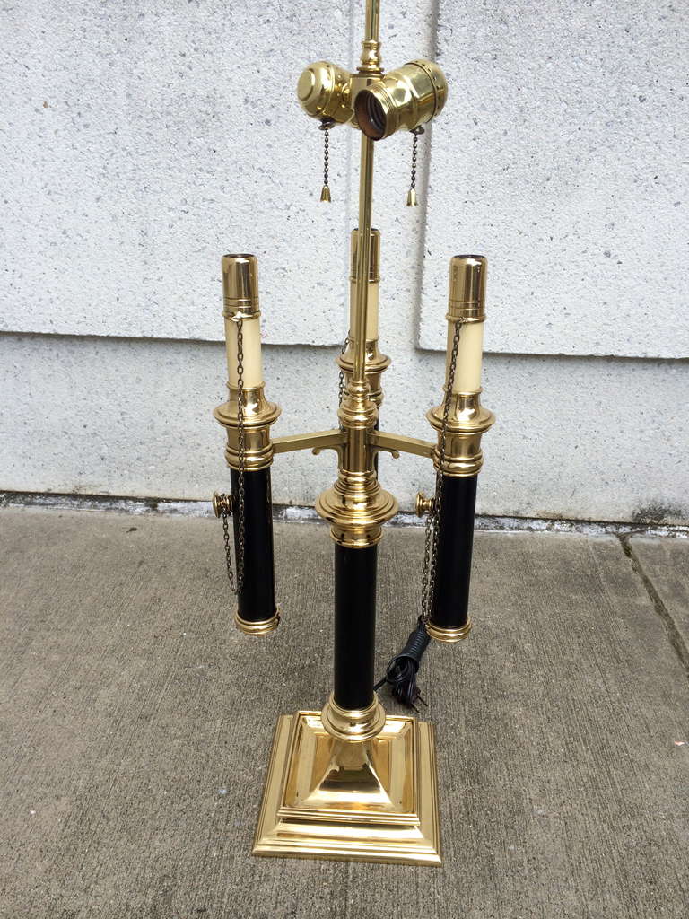 Late 20th Century Pair of Brass Library Lamps
