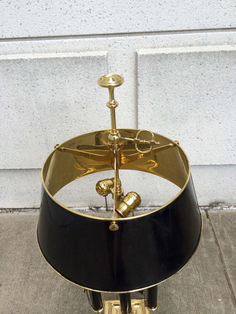 American Pair of Brass Library Lamps