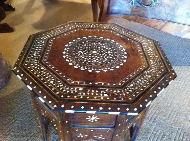 British Indian Ocean Territory Anglo Indian Rosewood and Ivory Side Table