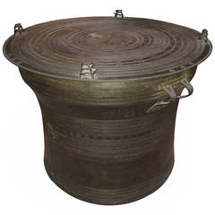 Antique Bronze Rain Drum Side Table