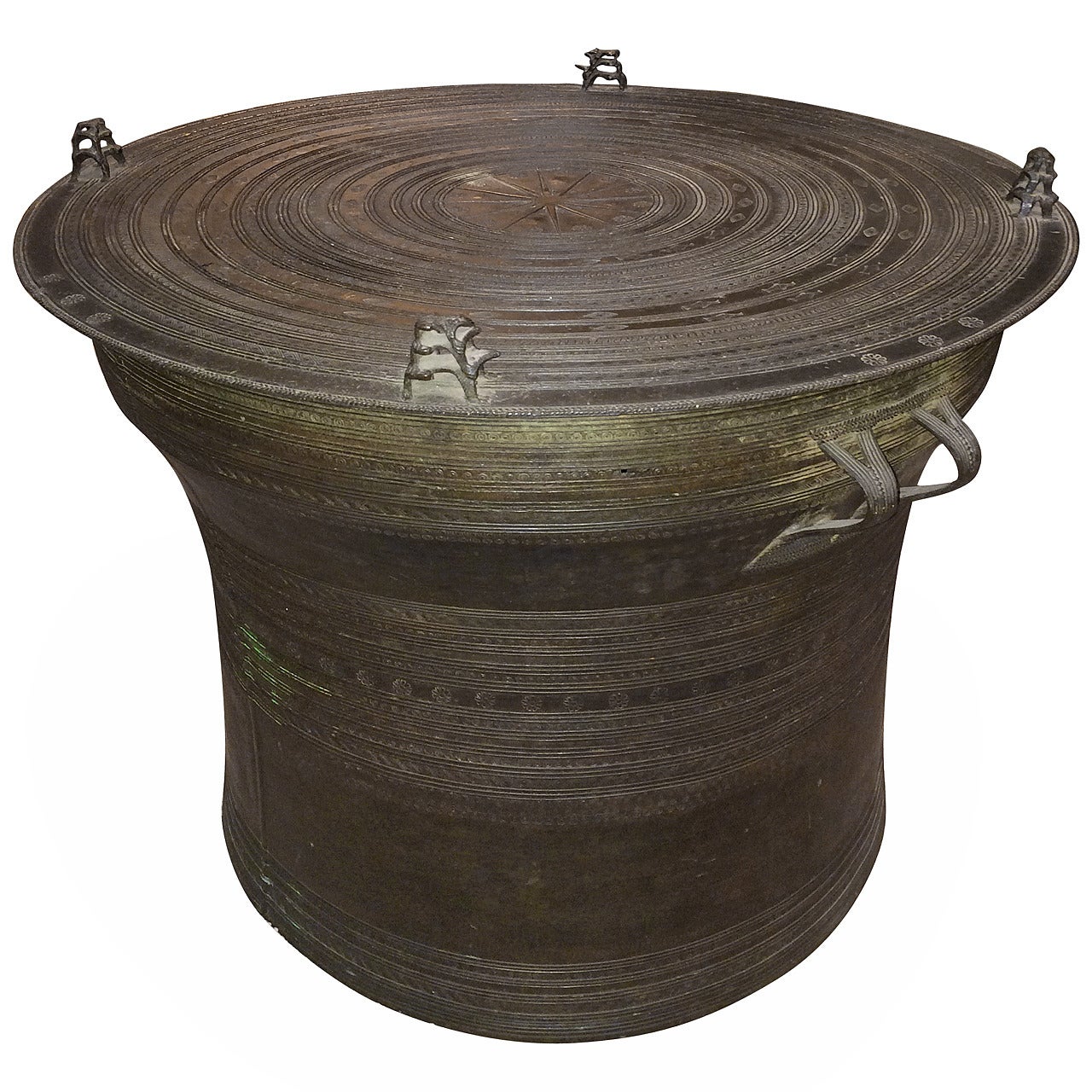 Bronze Rain Drum Side Table