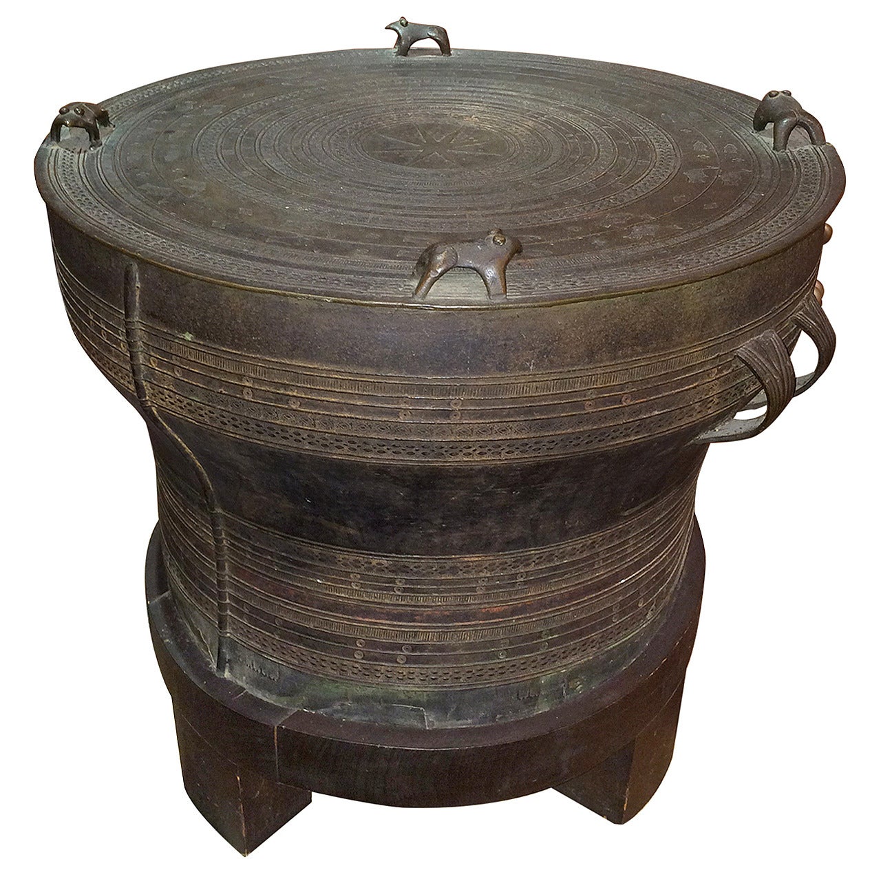 Bronze Rain Drum Side Table