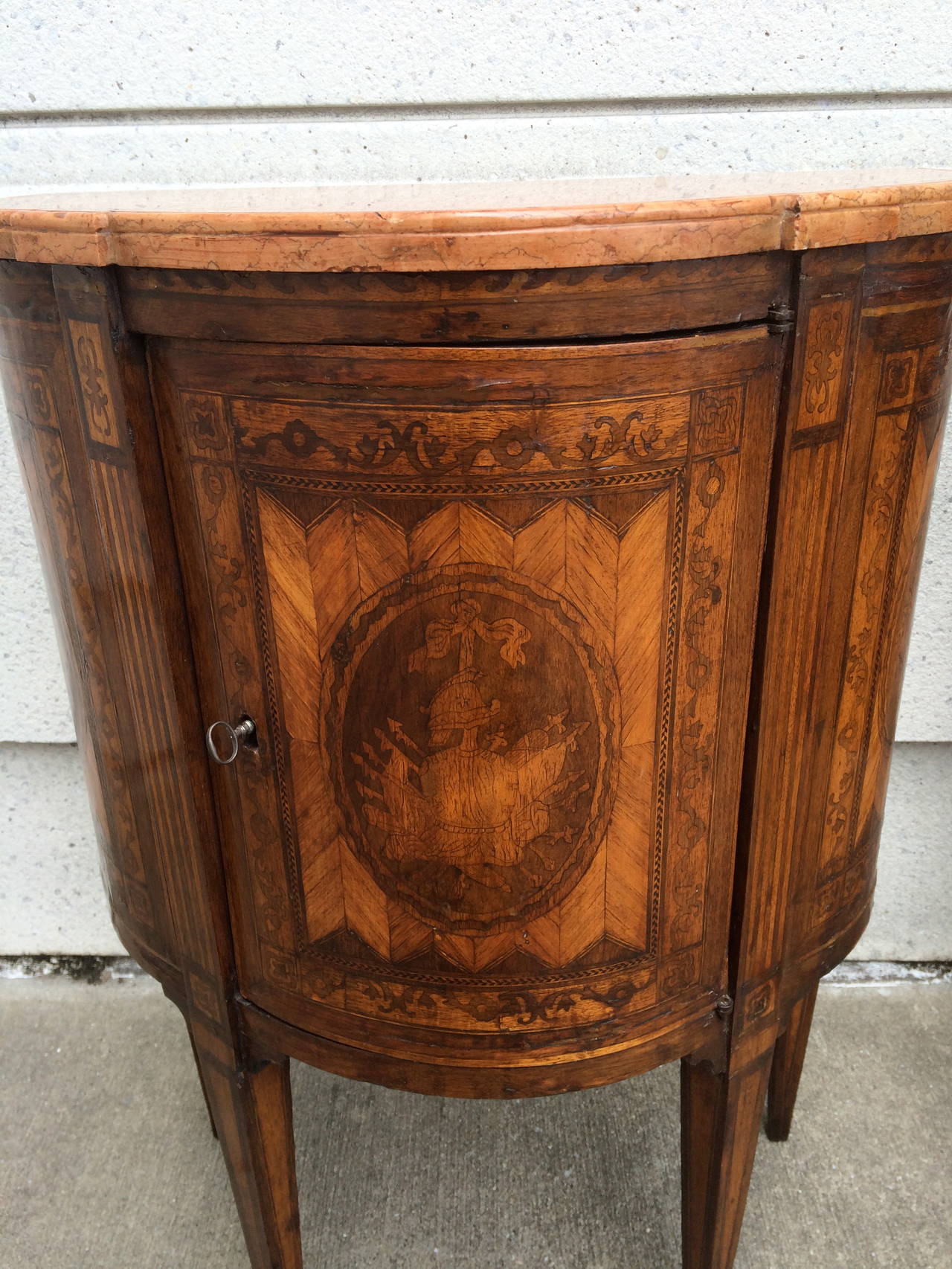 Pair of Italian Inlaid Neoclassical Night Stands 4