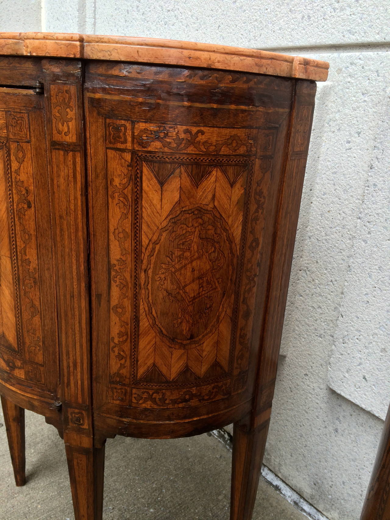 Pair of Italian Inlaid Neoclassical Night Stands 2
