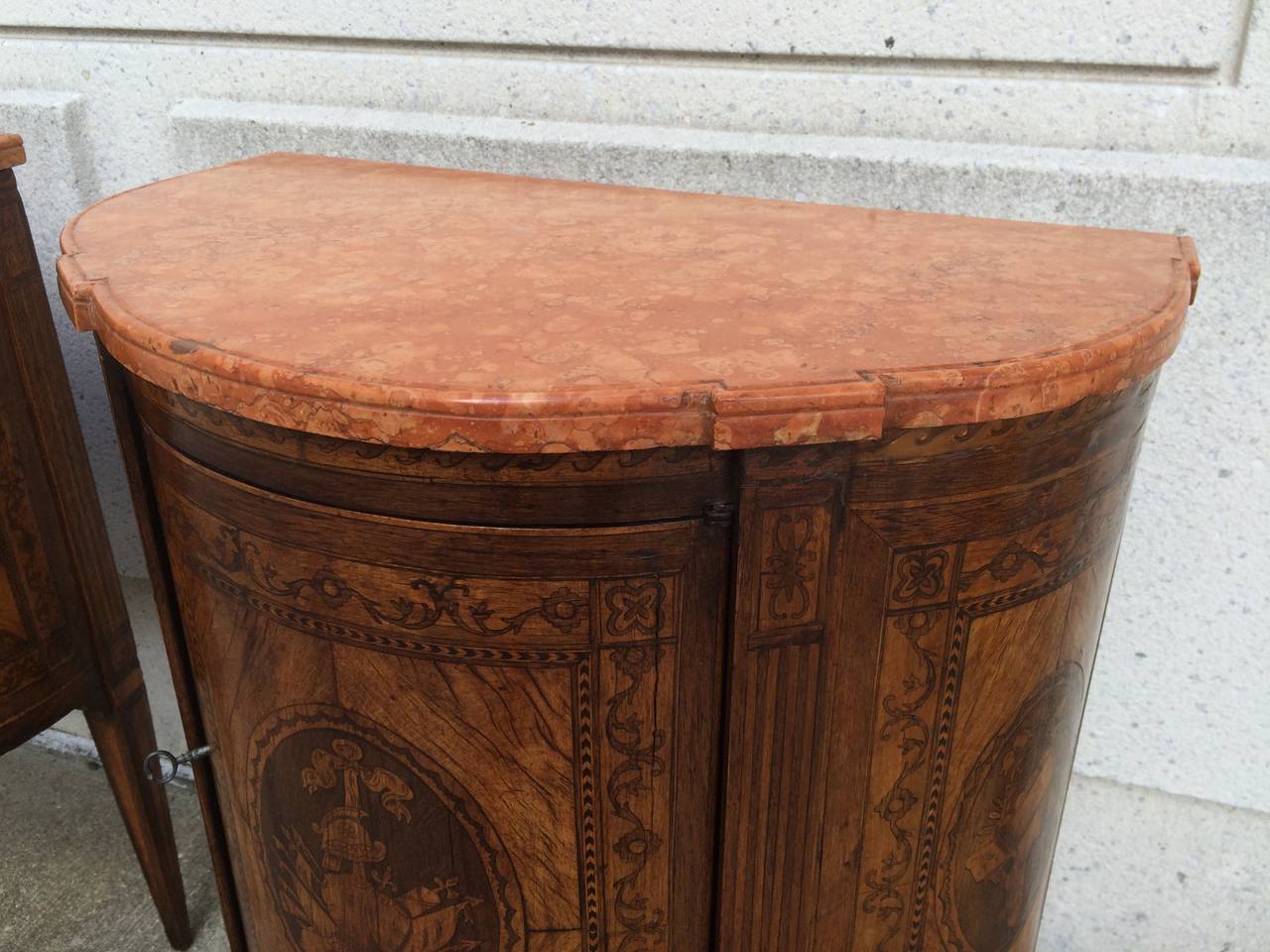 Pair of Italian Inlaid Neoclassical Night Stands 5