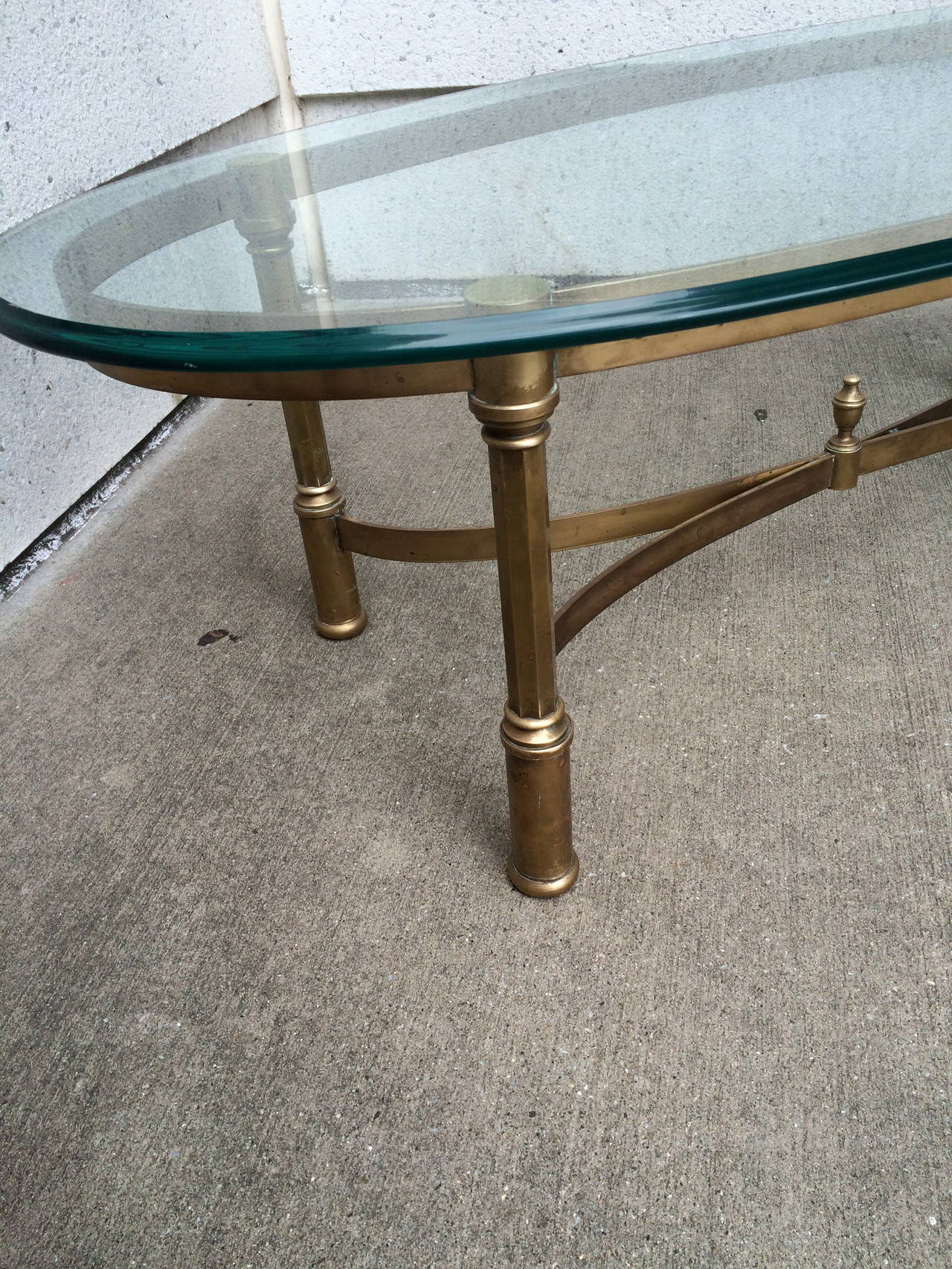Neoclassical Brass and Glass Coffee Table 1