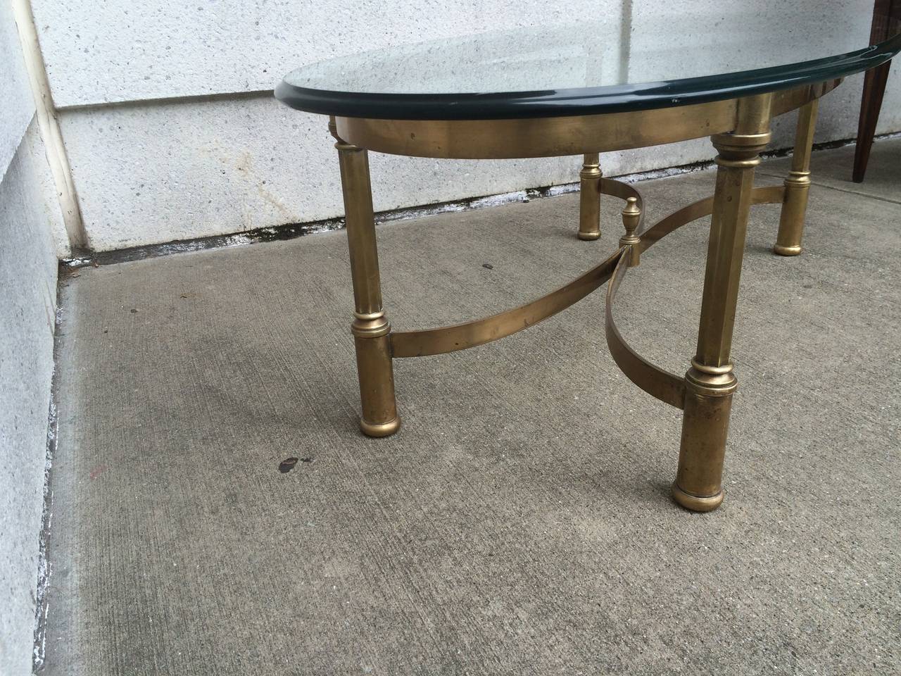 Neoclassical Brass and Glass Coffee Table 2