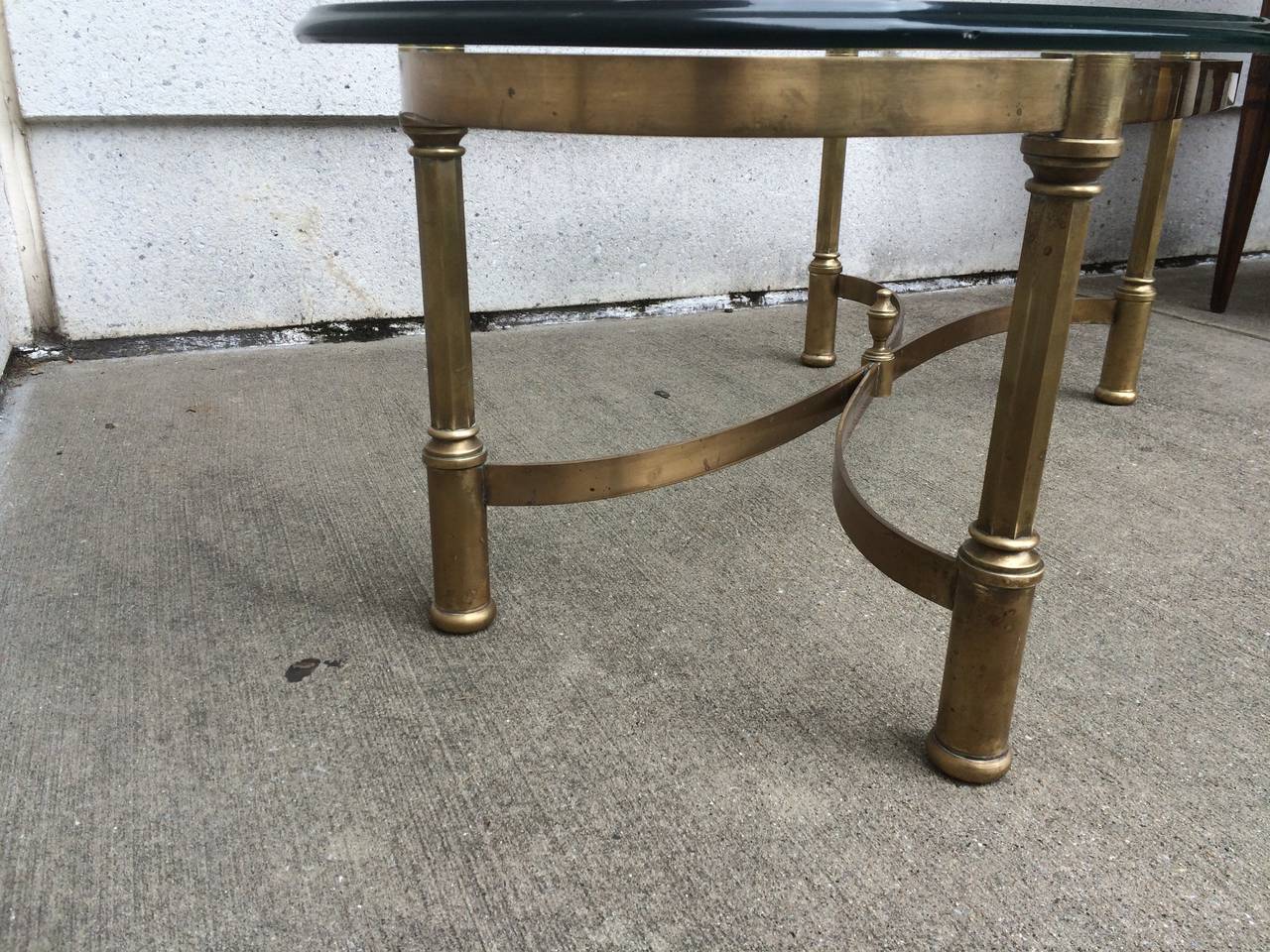 Italian Neoclassical Brass and Glass Coffee Table