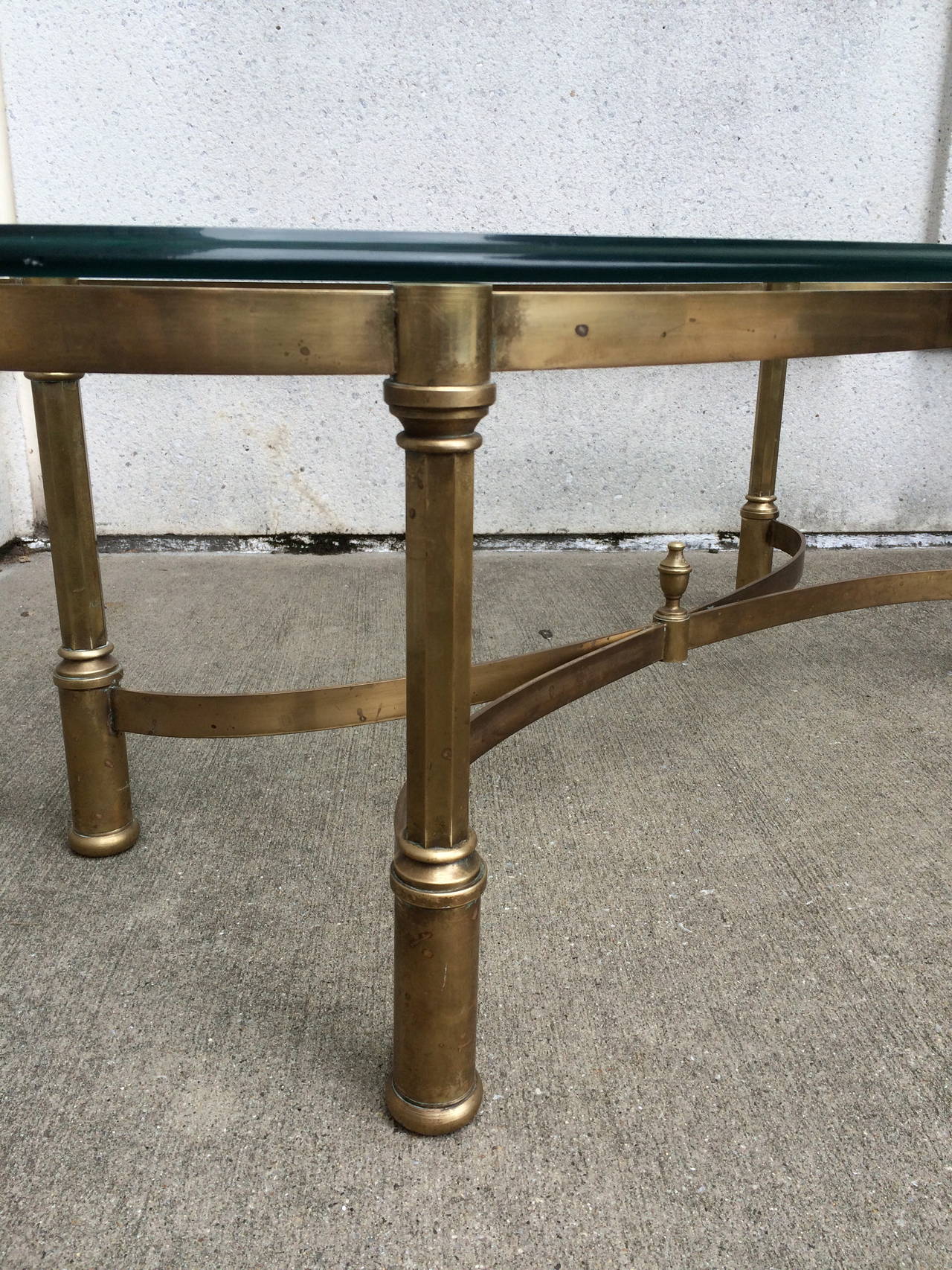 Neoclassical Brass and Glass Coffee Table 3