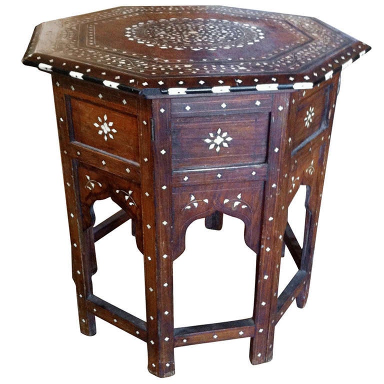 Anglo Indian Rosewood and Ivory Side Table at 1stDibs