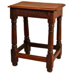 Antique English Oak Joint Stool