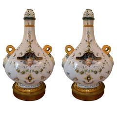 Pair of Italian Ginori Lamps 2