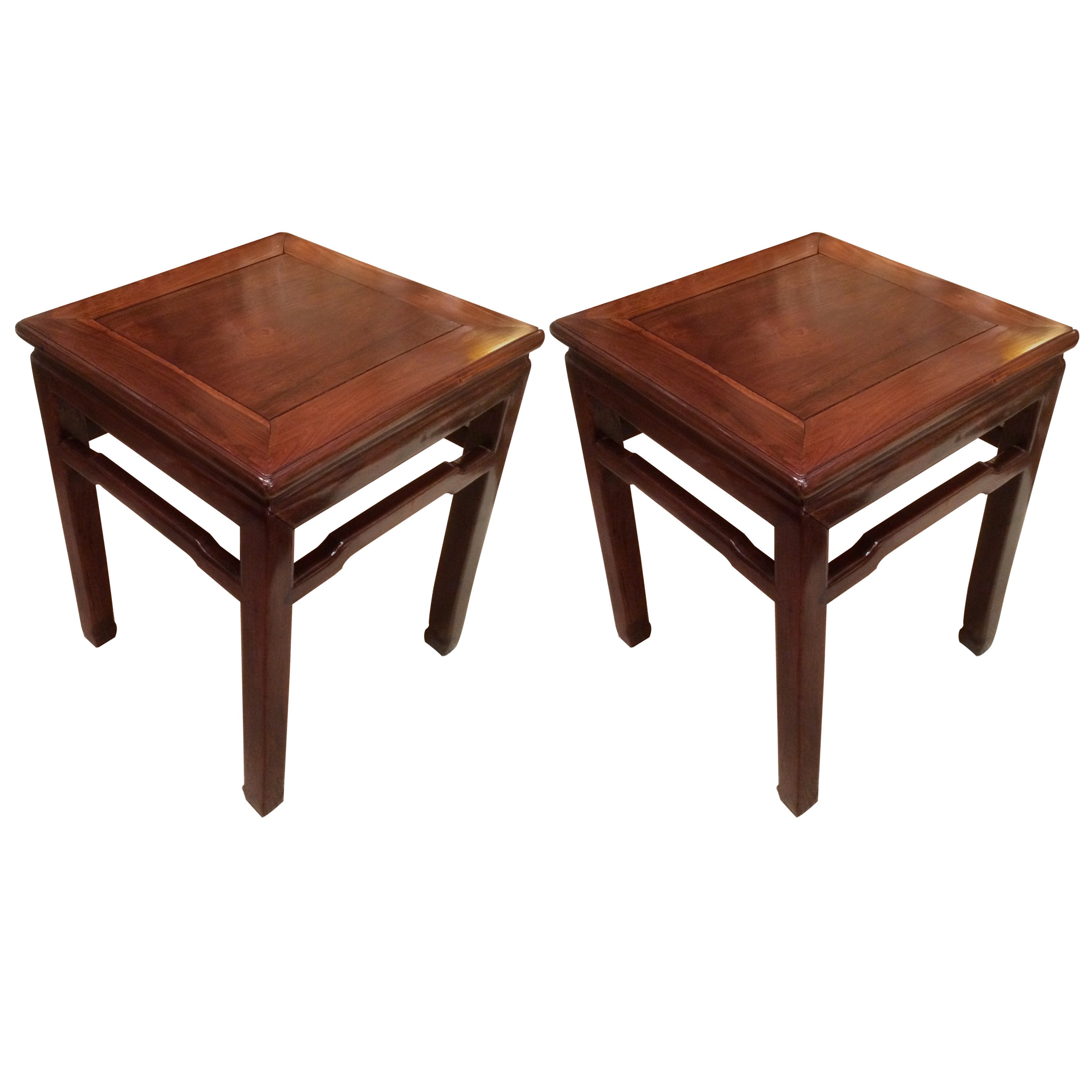 Pair of Chinese Hard Wood Side Tables