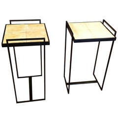 Pair French Bronze Side Tables