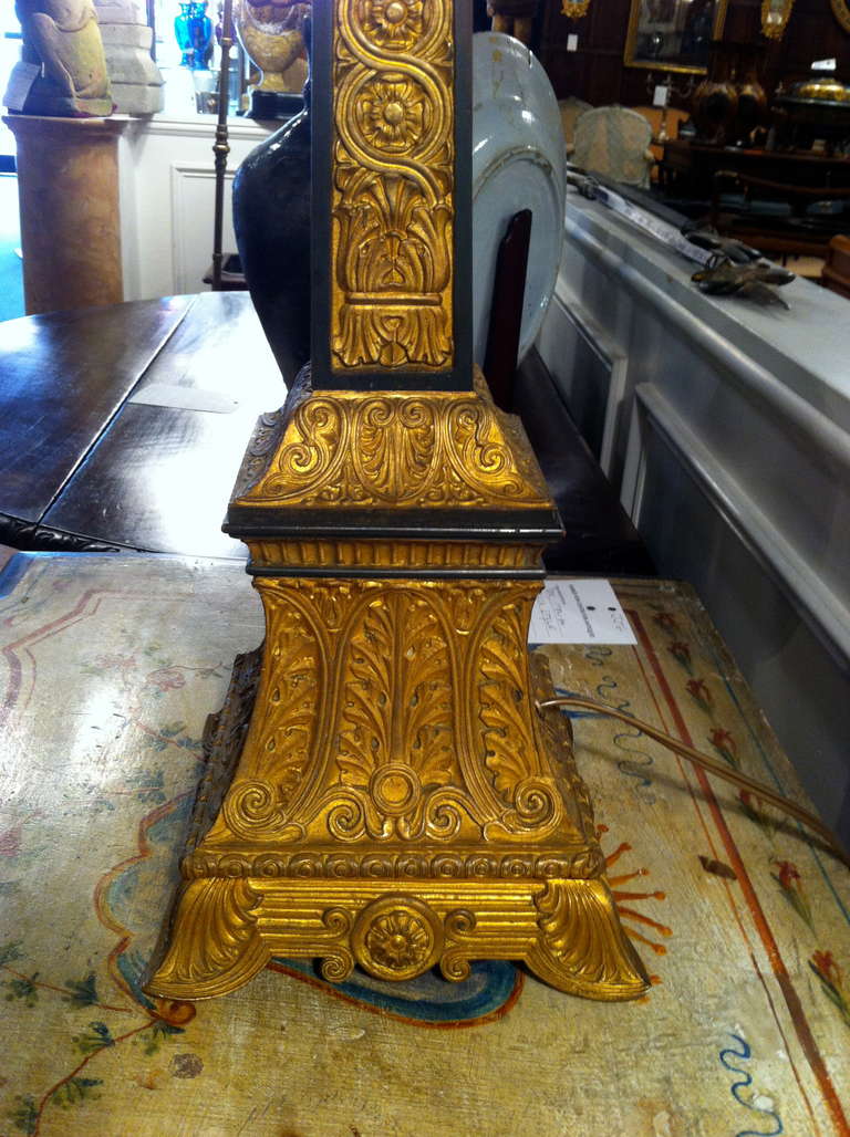 19th Century French Neoclassical Style Gilt Bronze Table Lamp For Sale