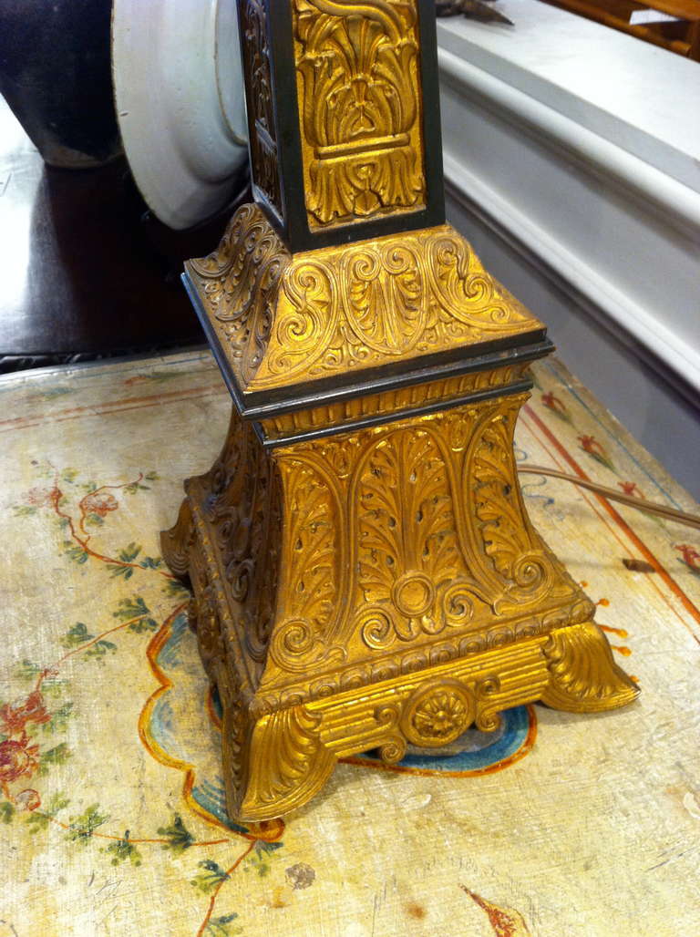 French Neoclassical Style Gilt Bronze Table Lamp For Sale 2