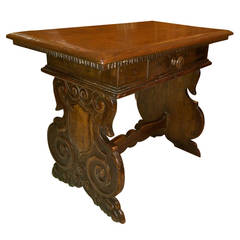 Italian Baroque Walnut Side Table 12